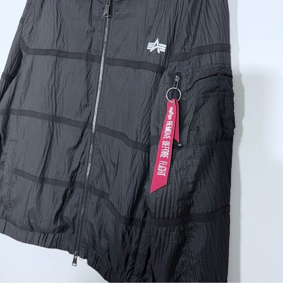 Alpha Industries Parachute Textured Taped Slim Fit Full Zip Utility Jacket L - Picture 9 of 16